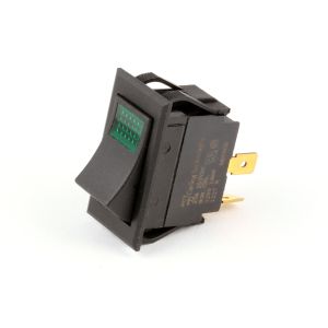 Carter Hoffmann 18602-0160 Rocker Switch, 120V, 20A, Green Light