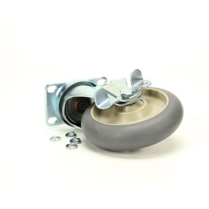 Cres Cor 0569306BK Caster with Brake, Swivel, Plate Mount, Gray