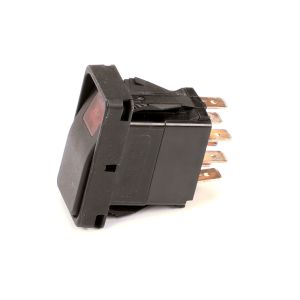 Cleveland 300278-CLE Rocker Switch, On/Off, Lighted Red, DPDT